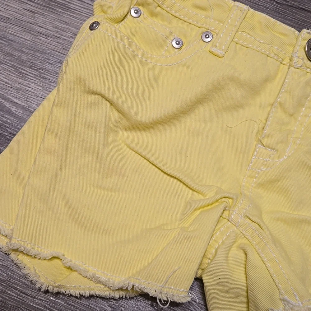 Justice Neon Yellow Cutoff Jean Shorts 12S